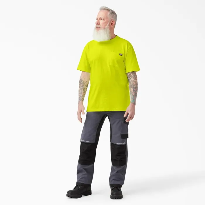 Heavyweight Neon Short Sleeve Pocket TShirt Bright Yellow Bright Yellow bwd Men Dickies Hi Vis Heavyweight Neon Short Sleeve Pocket TShirt Bright Yellow Bright Yellow bwd Men Dickies Hi Vis