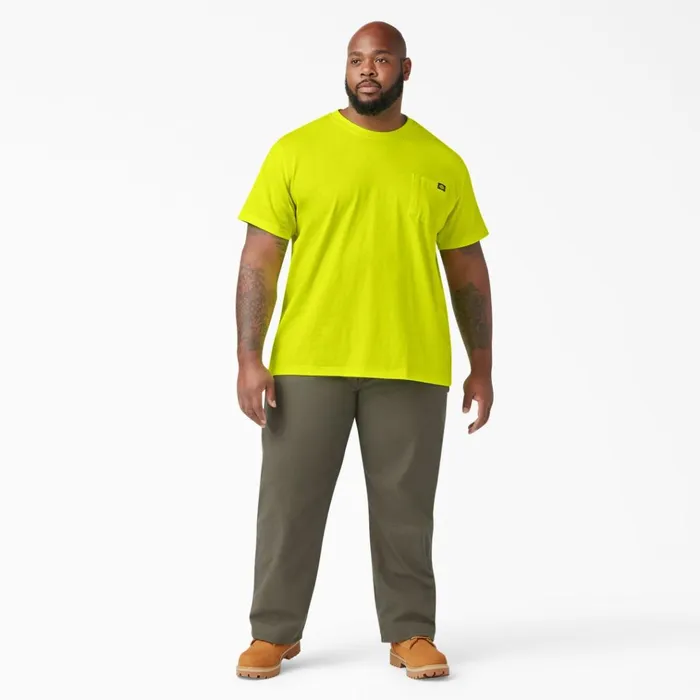 Heavyweight Neon Short Sleeve Pocket TShirt Bright Yellow Bright Yellow bwd Men Dickies Hi Vis Heavyweight Neon Short Sleeve Pocket TShirt Bright Yellow Bright Yellow bwd Men Dickies Hi Vis