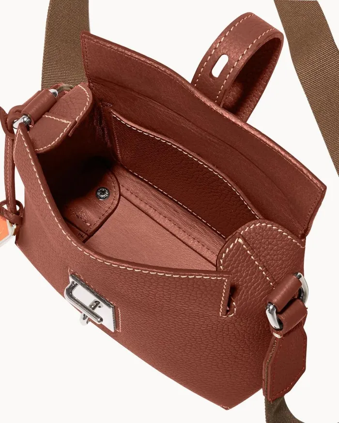 Henrys Mini Foldover Crossbody Chocolate Women Dooney and Bourke Crossbodies Henrys Mini Foldover Crossbody Chocolate Women Dooney and Bourke Crossbodies