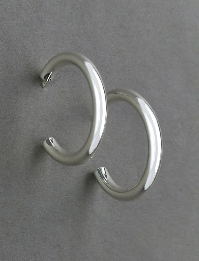 High Shine Hoop Earring Silver Women Lucky Brand Jewelry