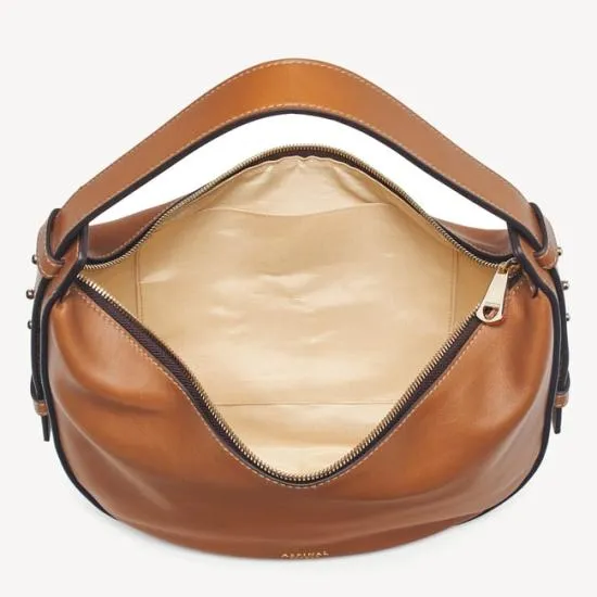 Hobo Crescent Smooth Tan Women Aspinal Of London Shoulder
