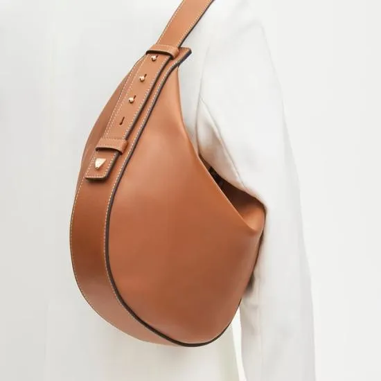 Hobo Crescent Smooth Tan Women Aspinal Of London Shoulder