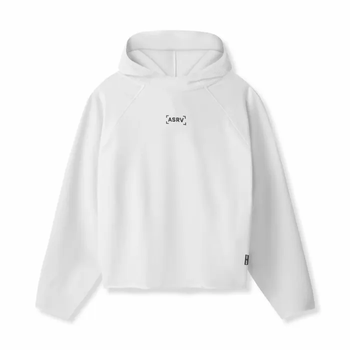 Hoodies and Sweatshirts Men ASRV MicroTerry Raw Hem Hoodie White
