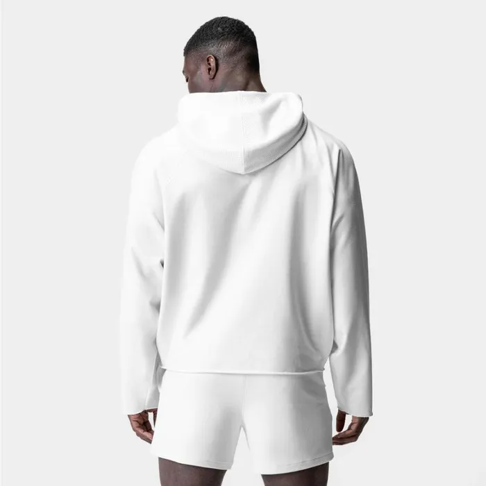 Hoodies and Sweatshirts Men ASRV MicroTerry Raw Hem Hoodie White