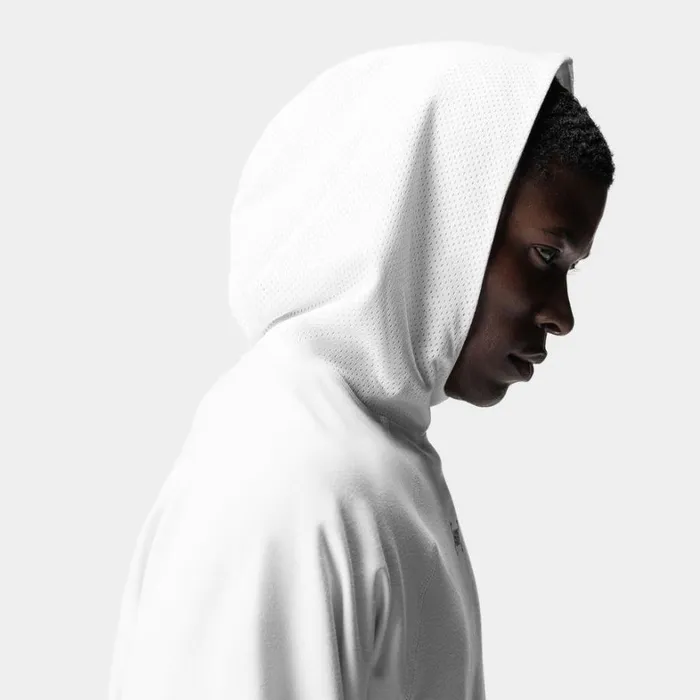 Hoodies and Sweatshirts Men ASRV MicroTerry Raw Hem Hoodie White