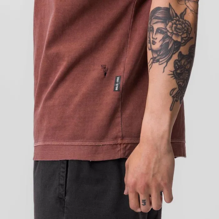 Hoodies and Sweatshirts Men ASRV Tech Essential Cutoff Hoodie Faded Brick