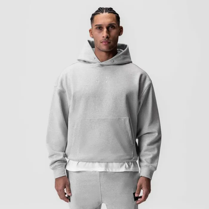 Hoodies and Sweatshirts Men ASRV TechTerry Hoodie Heather Grey 034space Bracket034