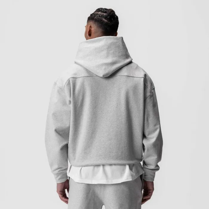Hoodies and Sweatshirts Men ASRV TechTerry Hoodie Heather Grey 034space Bracket034