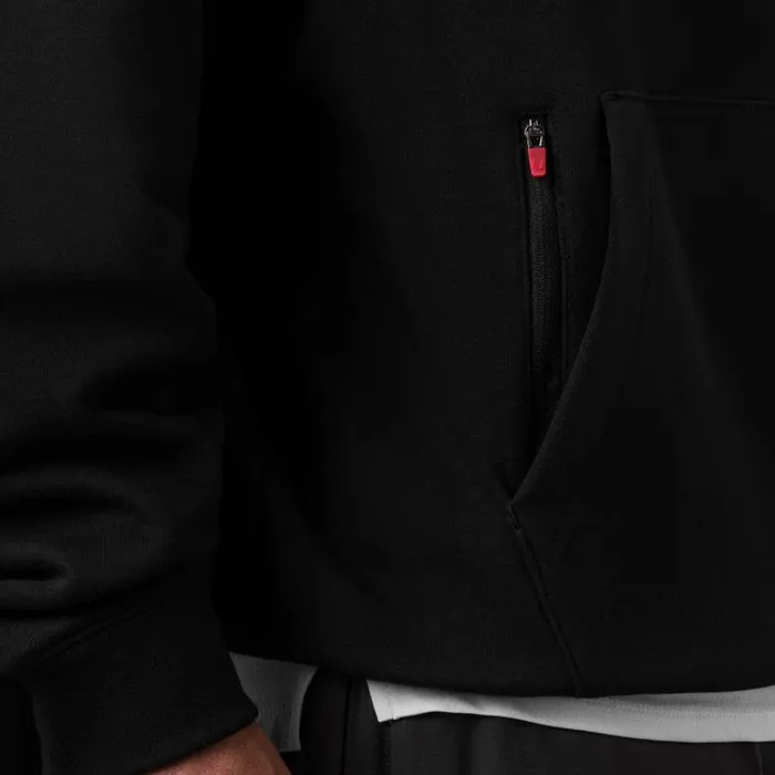 Hoodies and Sweatshirts Men ASRV TechTerry Zip Pocket Hoodie Black 034brush Stroke034