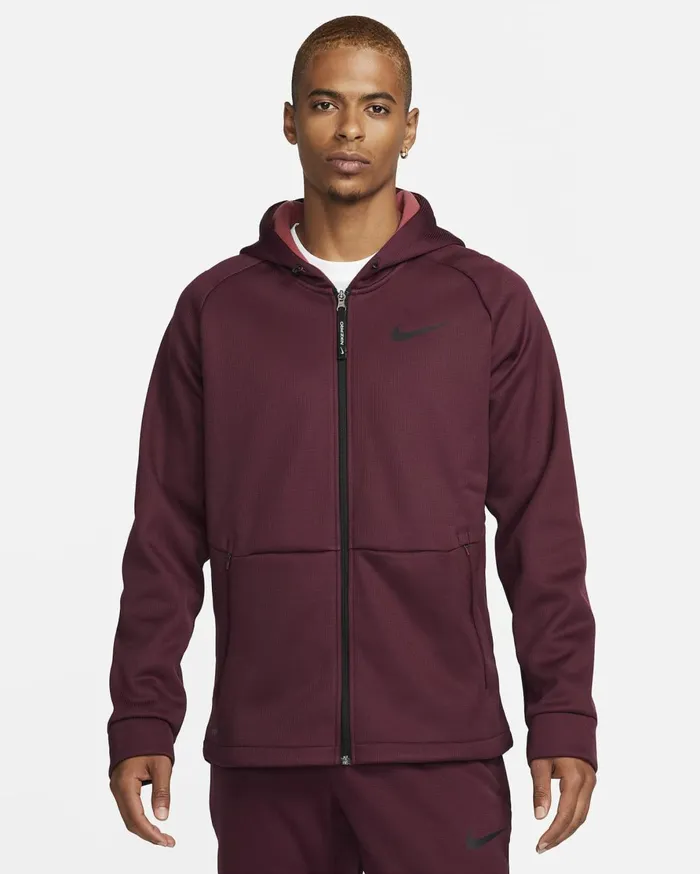 Hoodies And Sweatshirts Men Nike Therma Sphere Night Marooncedarblack