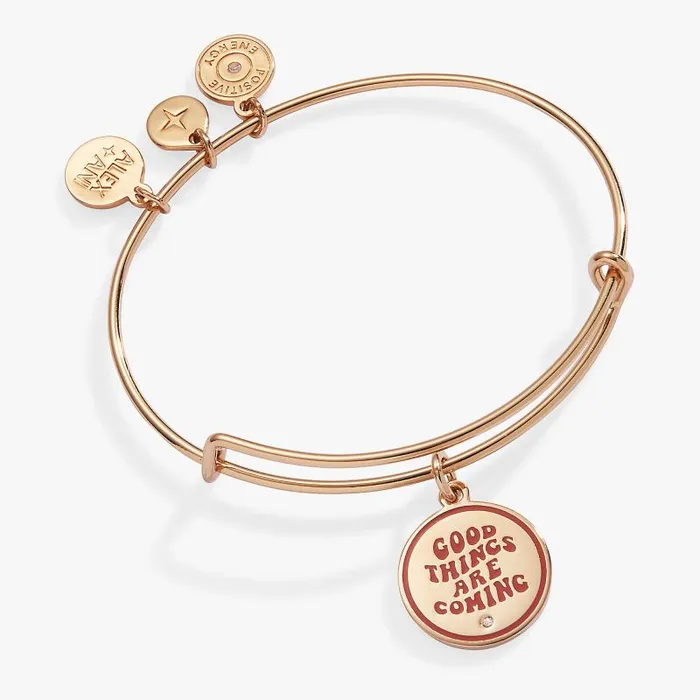 Iconic Women Alex And Ani Good Things Are Coming039 Mantra Charm Bangle Gold