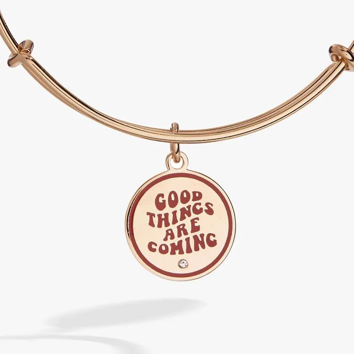 Iconic Women Alex And Ani Good Things Are Coming039 Mantra Charm Bangle Gold