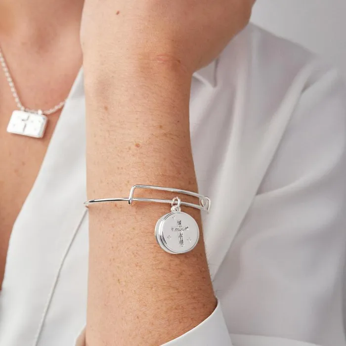 Iconic Women Alex And Ani Hidden Message Cross Affirmation Bangle Silver