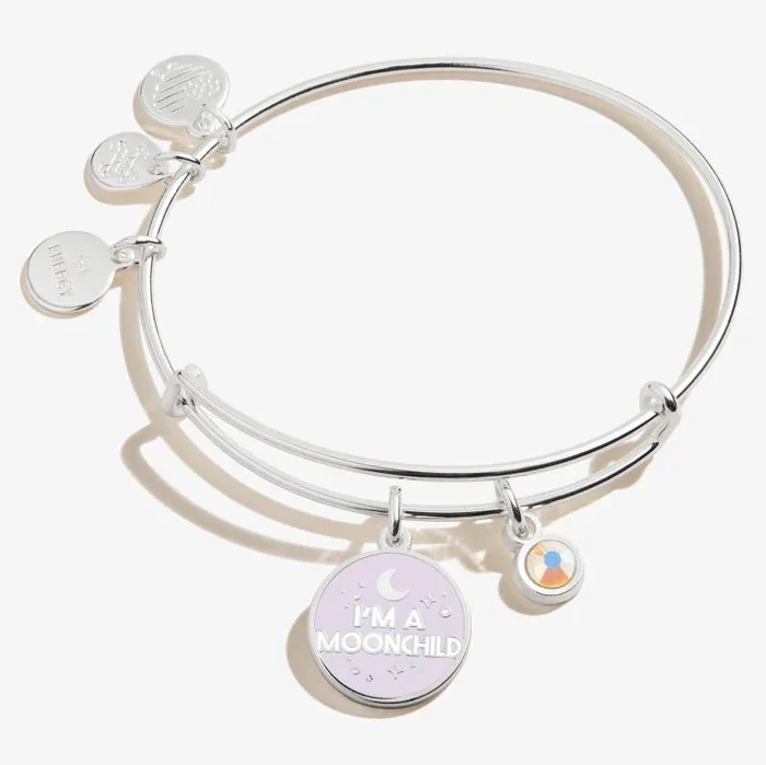 Iconic Women Alex And Ani I039m A Moonchild039 Duo Charm Bangle Silver