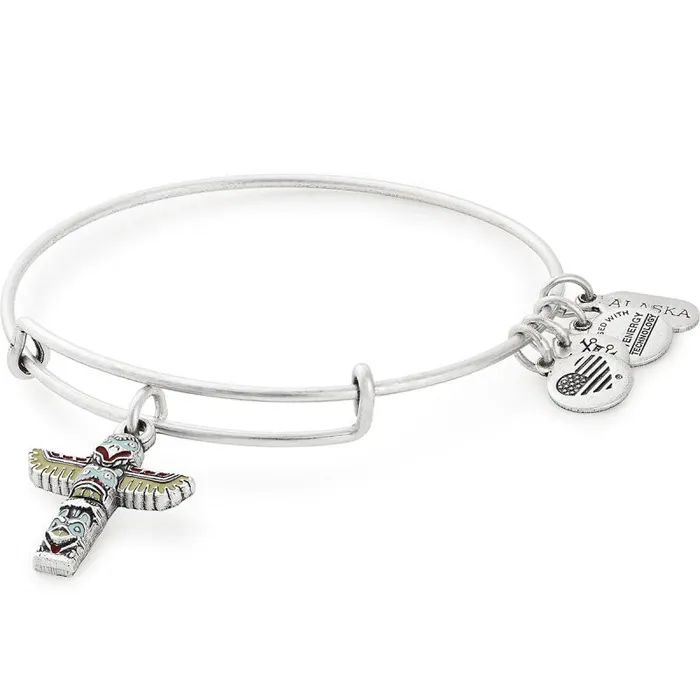 Iconic Women Alex And Ani Ketchikan Alaska Totem Pole Charm Bangle Rafaelian Silver