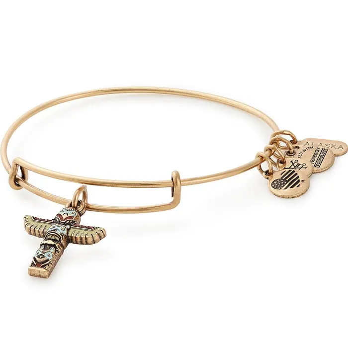 Iconic Women Alex And Ani Ketchikan Alaska Totem Pole Charm Bangle Rafaelian Silver