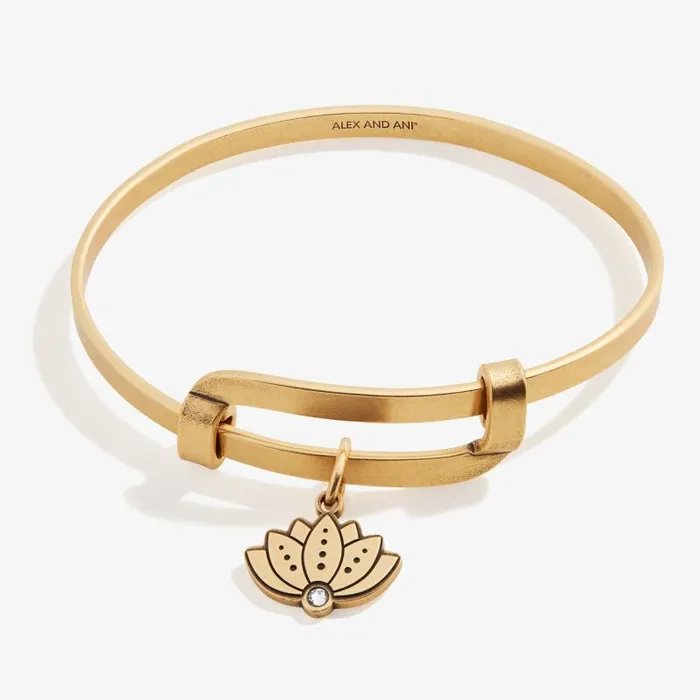 Iconic Women Alex And Ani Motivation Lotus Charm Bangle Rafaelian Gold