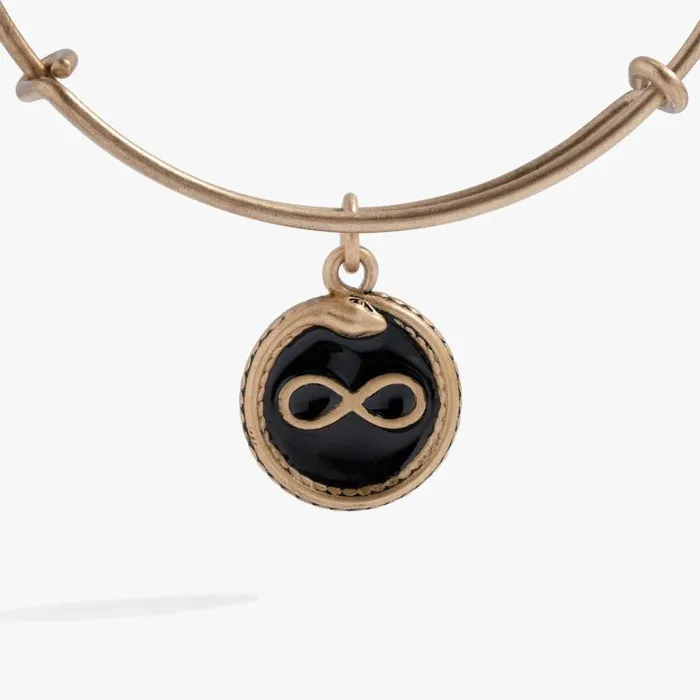 Iconic Women Alex And Ani Untamed Snake Charm Bangle Antique Gold