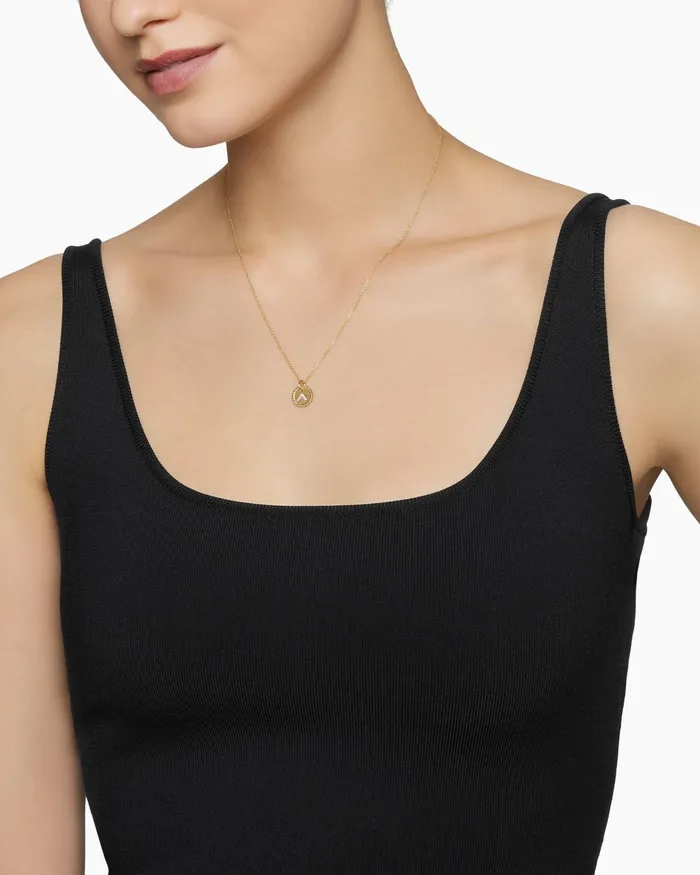 Initial Charm Necklace In 18K Yellow Gold With Diamond A Women David Yurman Pendant