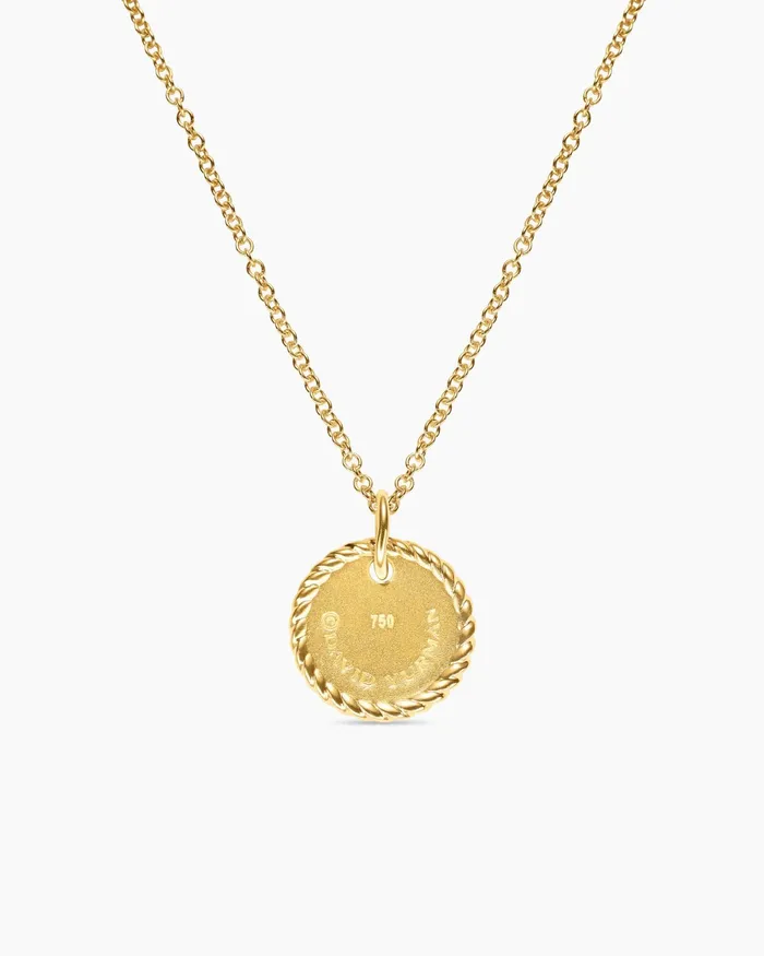 Initial Charm Necklace In 18K Yellow Gold With Diamond A Women David Yurman Pendant