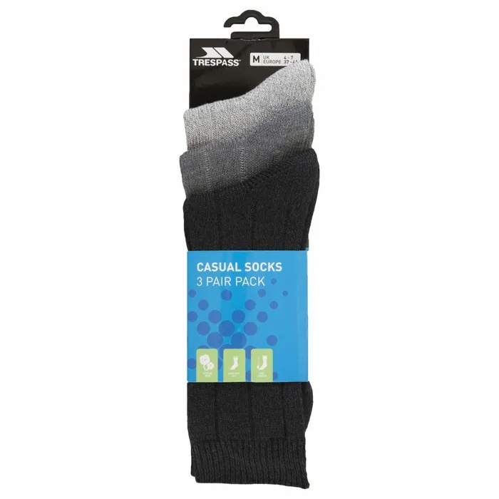 Intense Unisex Casual Socks 8211 3 Pack Black Marlflint Marlgrey Marl MenWomen Trespass Socks Intense Unisex Casual Socks 8211 3 Pack Black Marlflint Marlgrey Marl MenWomen Trespass Socks
