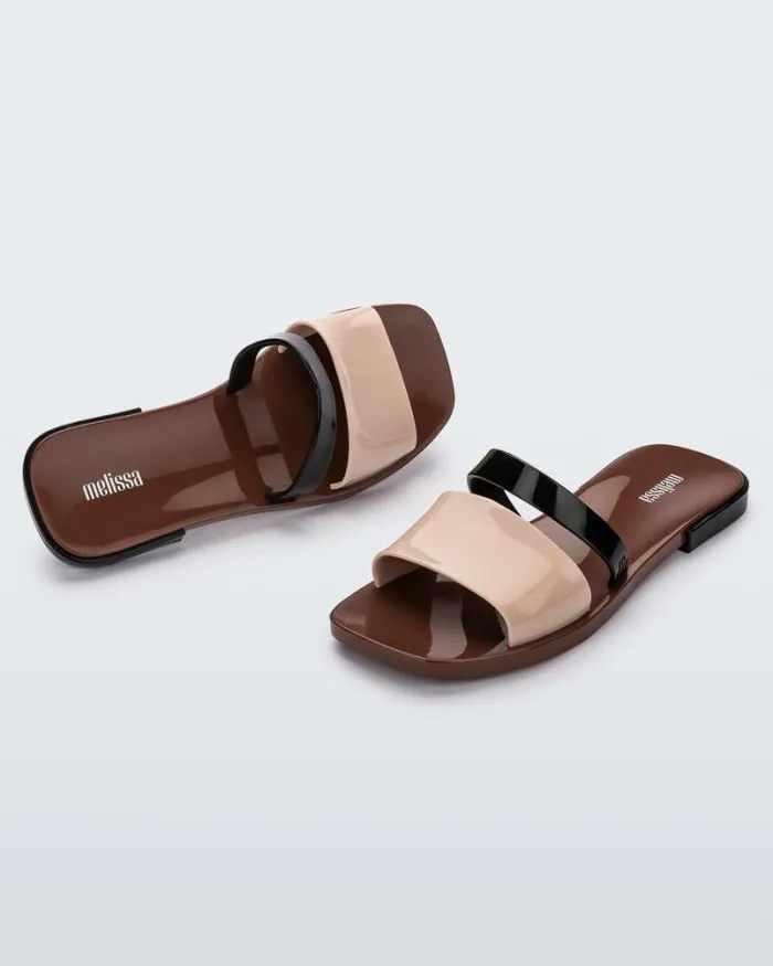 Ivy Brownbeigeblack Women Melissa Slides