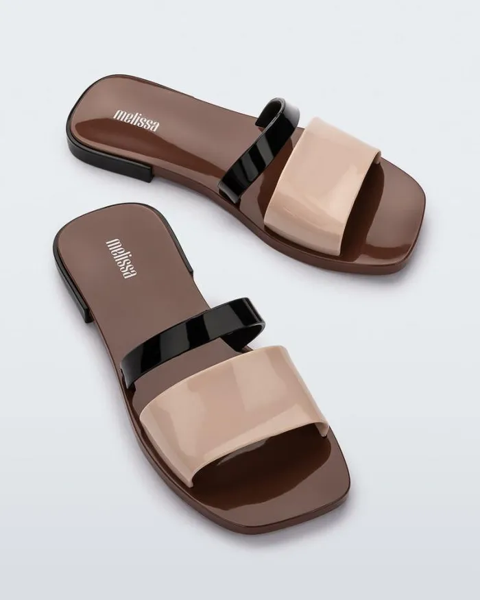 Ivy Brownbeigeblack Women Melissa Slides
