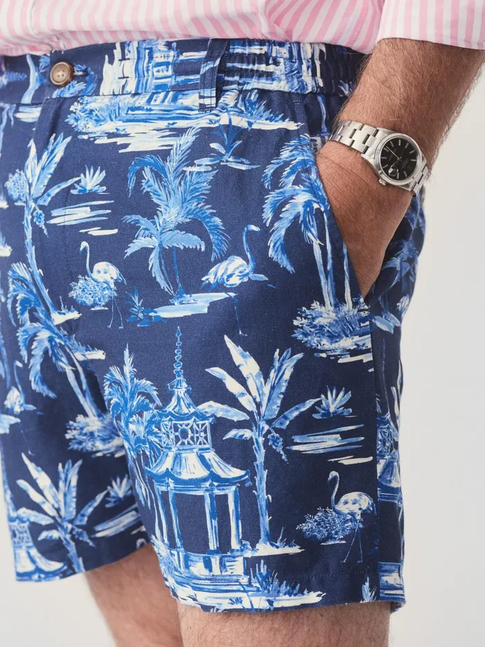JMclaughlin Bay 5034 Shorts In Persian Pergola Navyblue Men Shorts