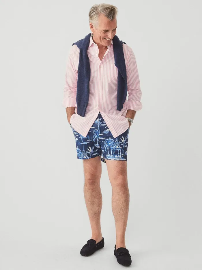 JMclaughlin Bay 5034 Shorts In Persian Pergola Navyblue Men Shorts