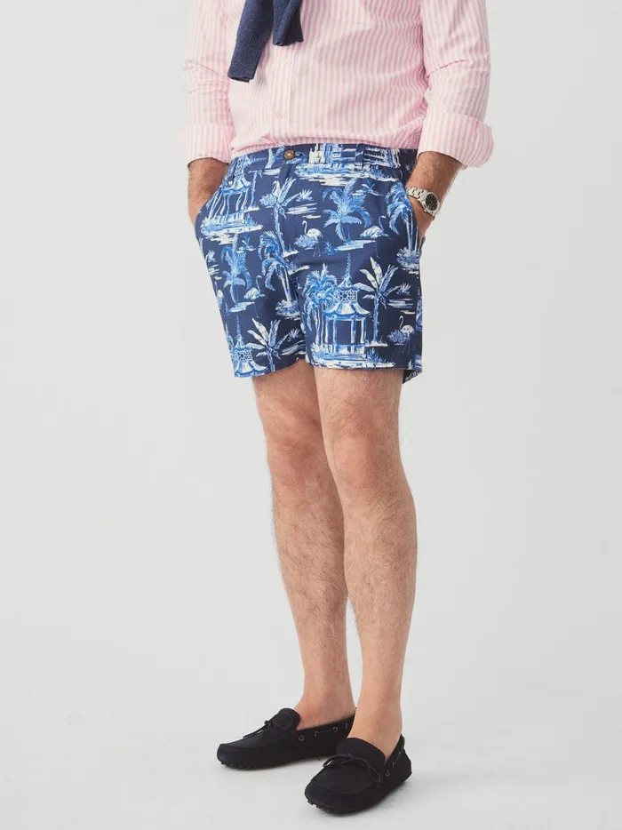 JMclaughlin Bay 5034 Shorts In Persian Pergola Navyblue Men Shorts