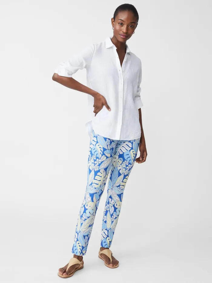 JMclaughlin Britt Linen Shirt White Women Shirts and Tops