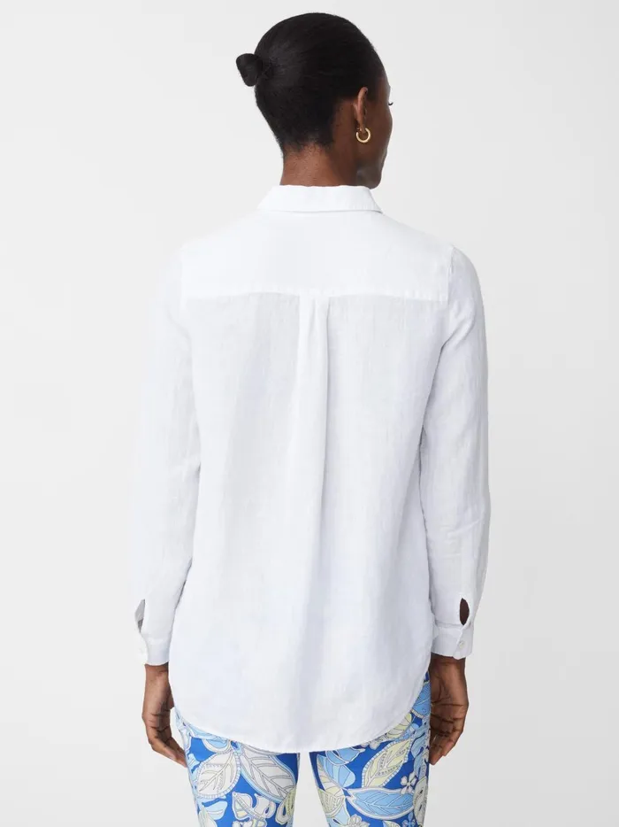 JMclaughlin Britt Linen Shirt White Women Shirts and Tops