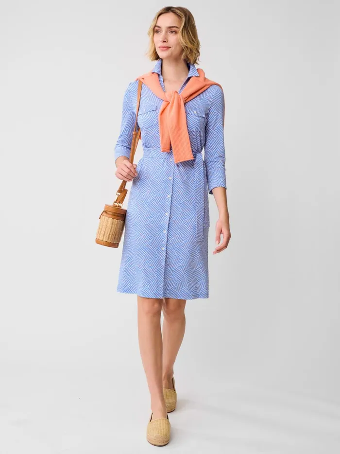 JMclaughlin Brynn Dress In Volley Whiteblueorange Women Dresses
