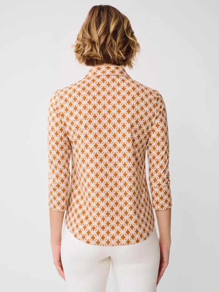 JMclaughlin Brynn Lyford Jersey Shirt In Splendor Link Browntan Women Shirts and Tops