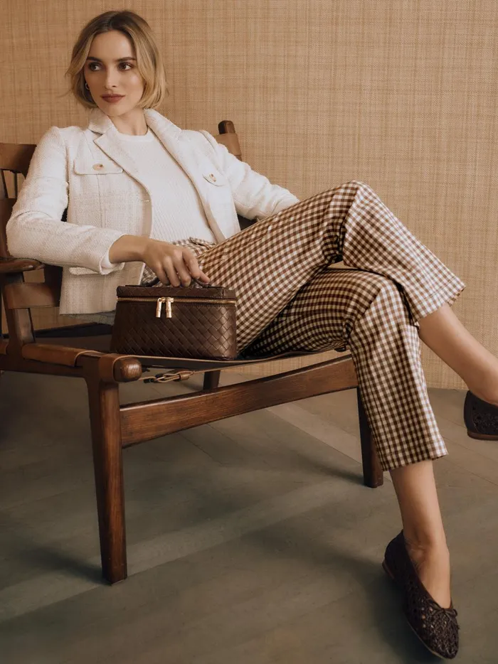 JMclaughlin Claudie Tweed Jacket In Plaid Off White Women Jackets and Outerwear JMclaughlin Claudie Tweed Jacket In Plaid Off White Women Jackets and Outerwear