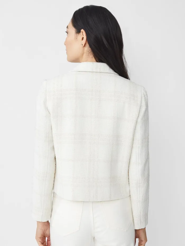 JMclaughlin Claudie Tweed Jacket In Plaid Off White Women Jackets and Outerwear JMclaughlin Claudie Tweed Jacket In Plaid Off White Women Jackets and Outerwear