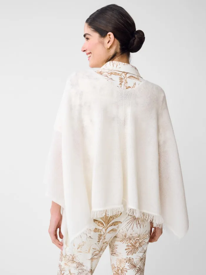 JMclaughlin Ingrid Cashmere Poncho Off White Women Sweaters