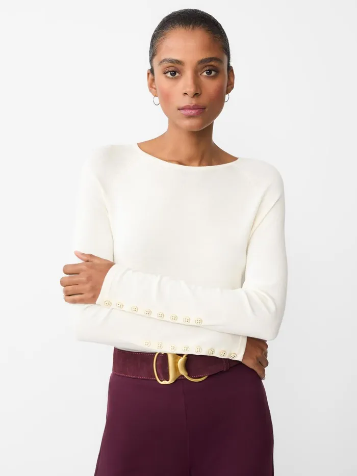 JMclaughlin Jamey Sweater Egret White Women Sweaters