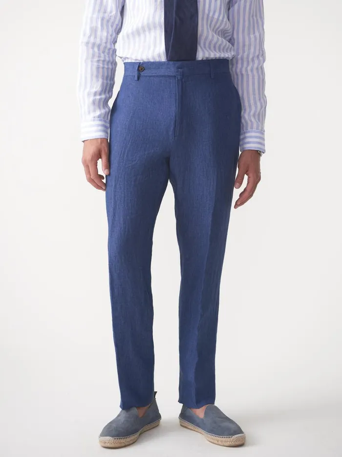 JMclaughlin Oxford Linen Pants Heather Navy Men Pants