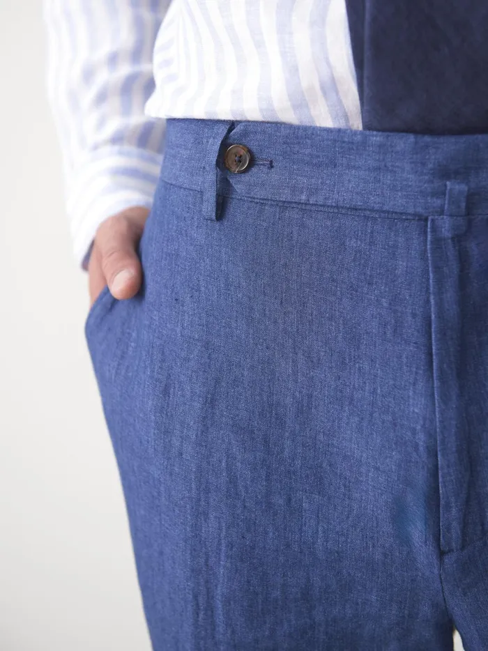 JMclaughlin Oxford Linen Pants Heather Navy Men Pants