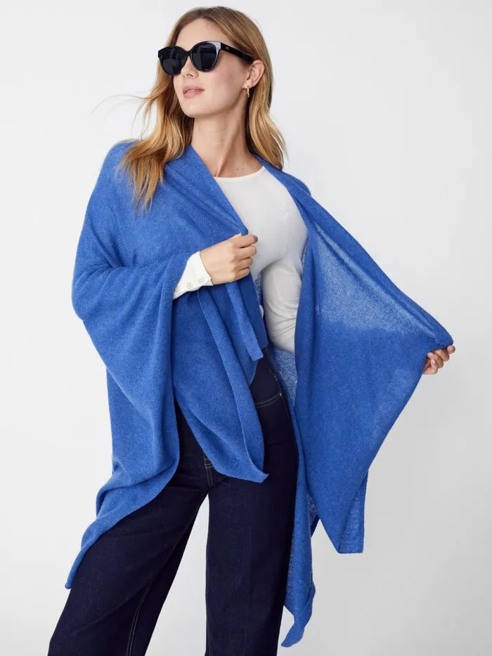 JMclaughlin Rossi Cashmere Wrap Blue Women Sweaters