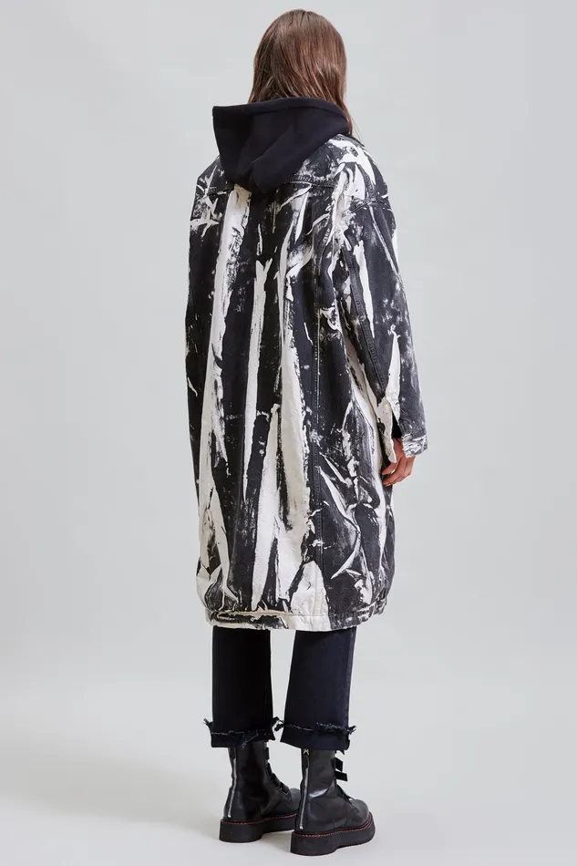 Jackets and Coats R13 Women Lyle Trucker Coat 8211 Painted Black