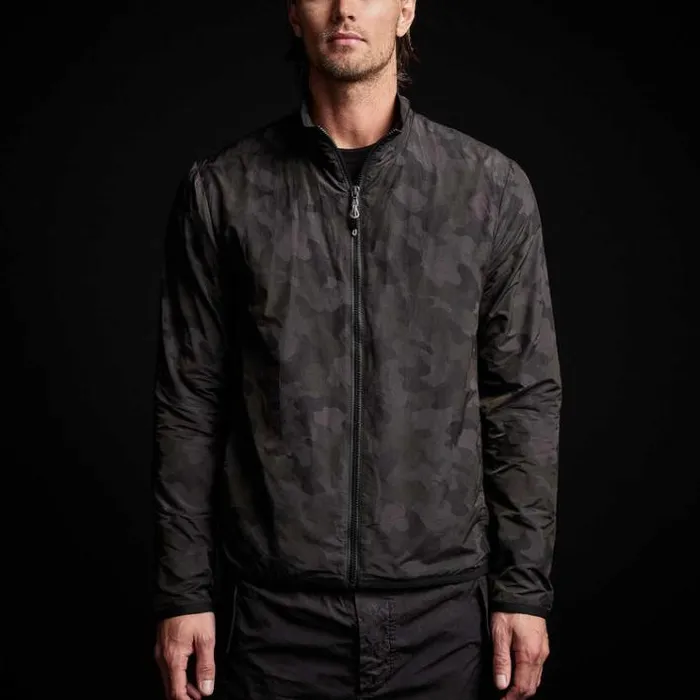 JacketsOuterwear Men James Perse Camo Cotton Nylon Windbreaker Dark Olive Camo
