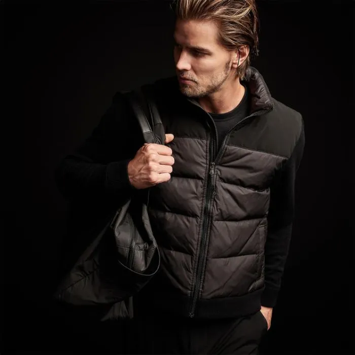 JacketsOuterwear Men James Perse Luxury Down Front Zip Sweater Black
