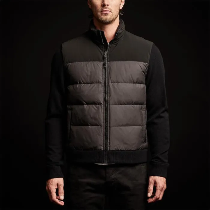 JacketsOuterwear Men James Perse Luxury Down Front Zip Sweater Black