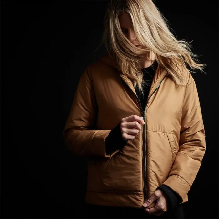 JacketsOuterwear Women James Perse YOSEMITE Hooded Puffer Copper
