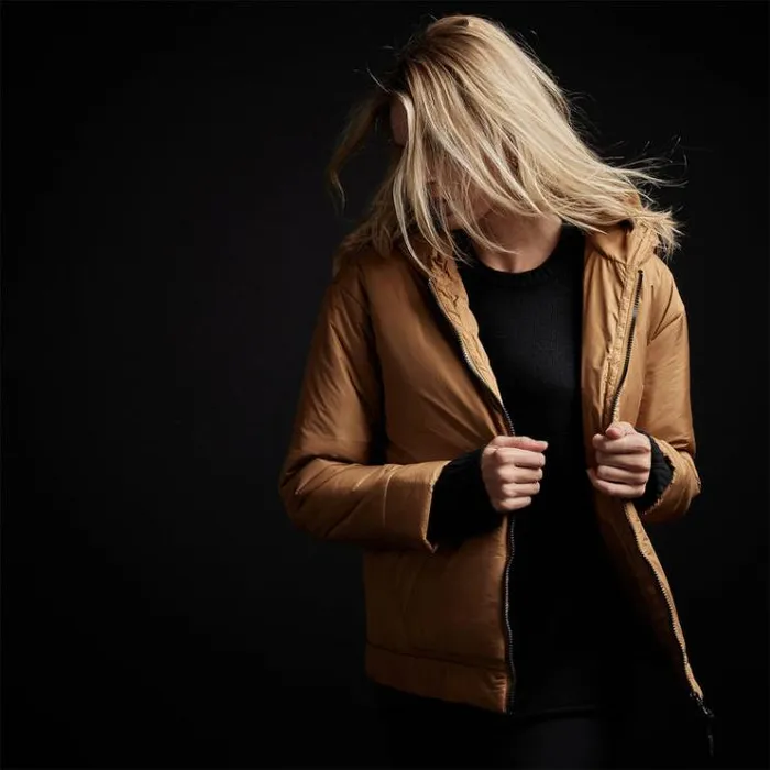 JacketsOuterwear Women James Perse YOSEMITE Hooded Puffer Copper