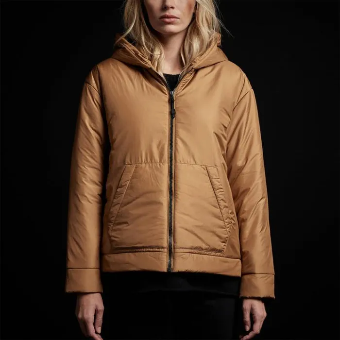 JacketsOuterwear Women James Perse YOSEMITE Hooded Puffer Copper