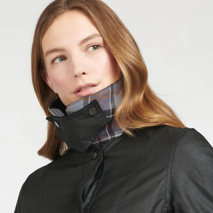 Jackets Women Orvis Barbour Belsay Waxed Cotton Jacket Black