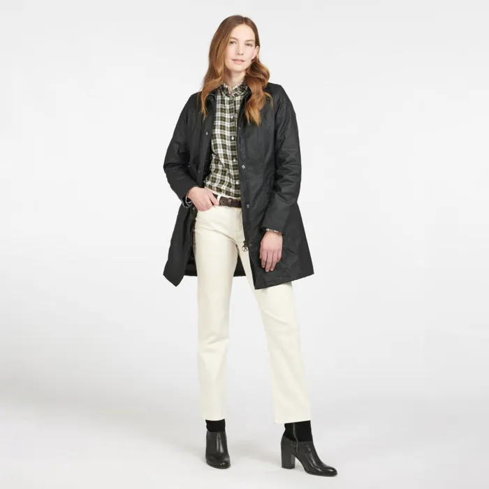 Jackets Women Orvis Barbour Belsay Waxed Cotton Jacket Black